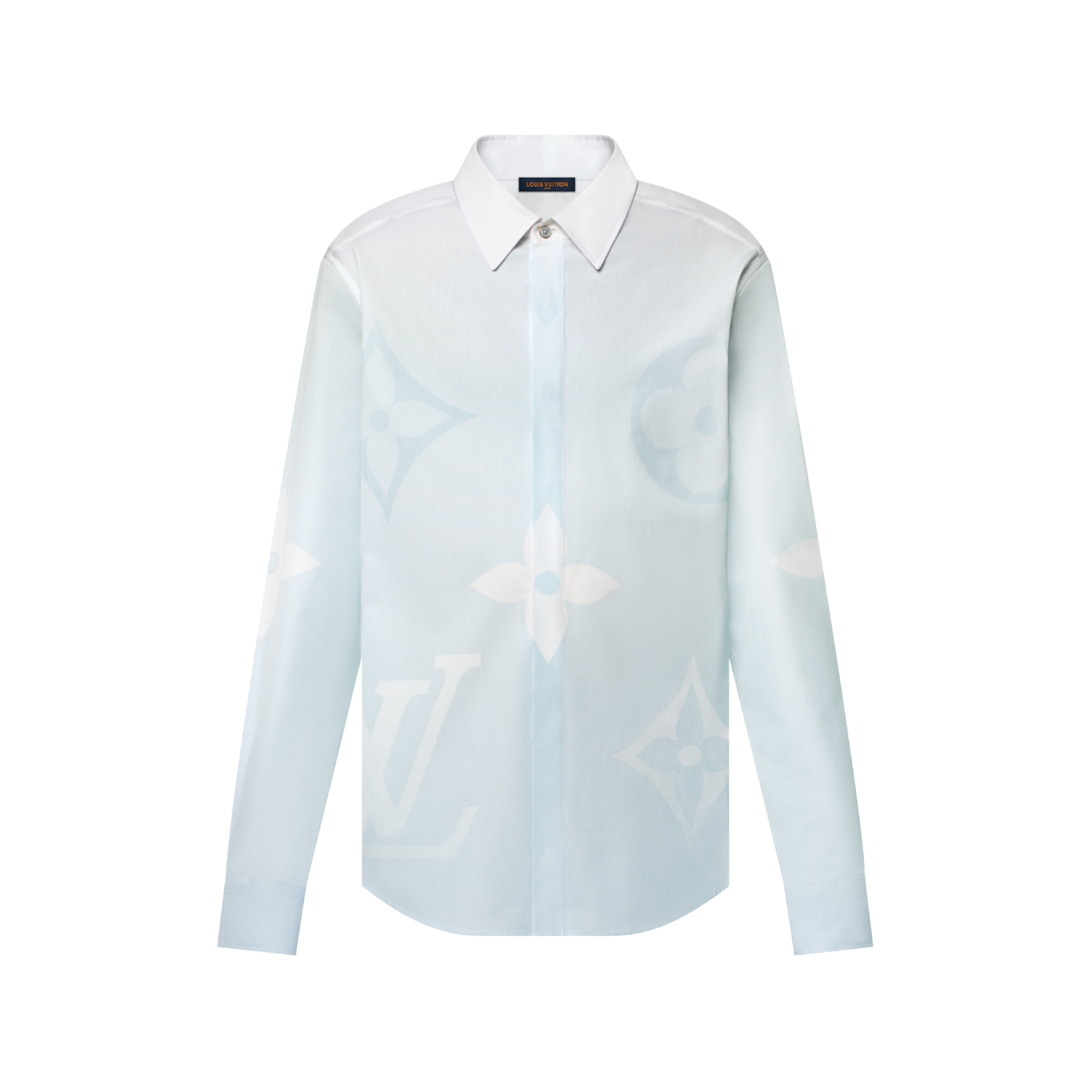 Monogram Printed Long-Sleeved Cotton Poplin Shirt - Ready to